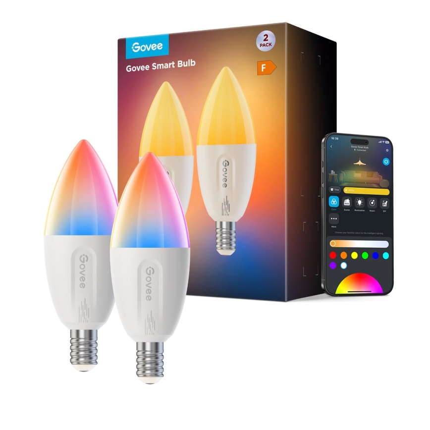 ZESTAW 2x LED RGBWW Żarówka ściemnialna E14/5W/230V 2700-6500K Wi-Fi - Govee