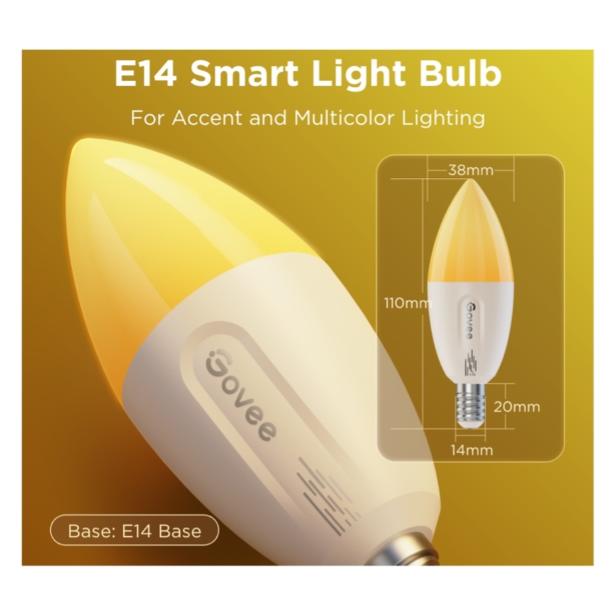 ZESTAW 2x LED RGBWW Żarówka ściemnialna E14/5W/230V 2700-6500K Wi-Fi - Govee