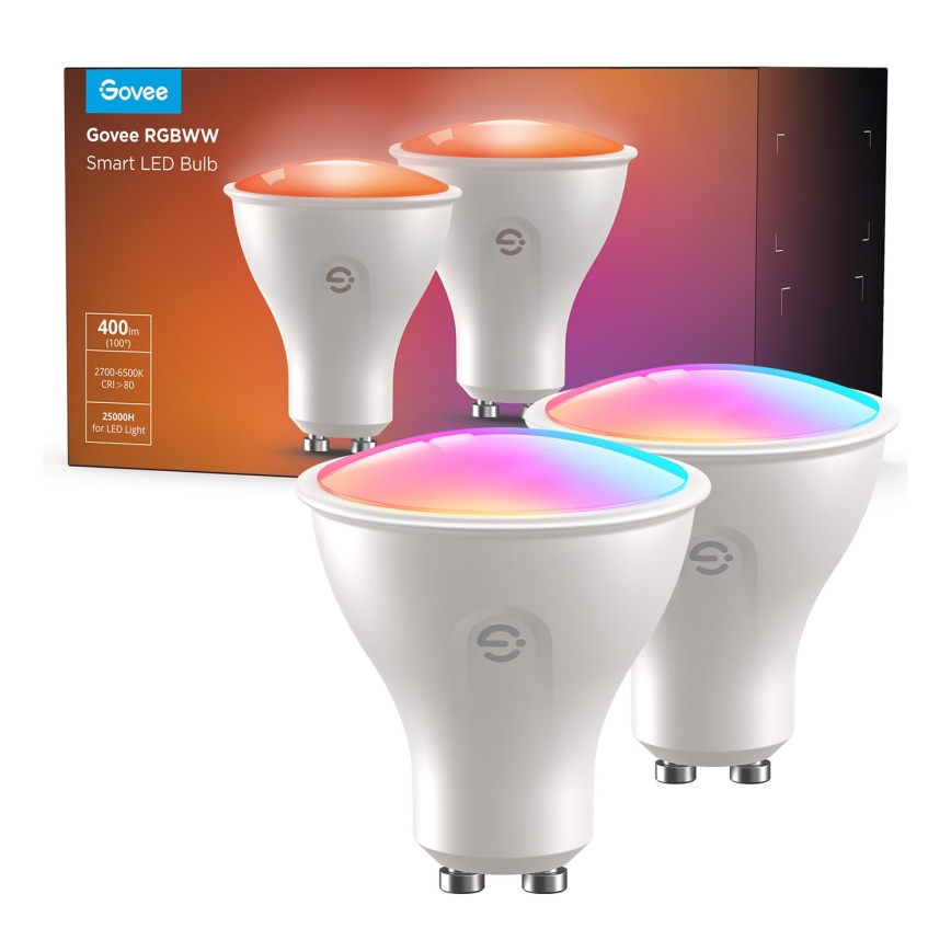 ZESTAW 2x LED RGBWW Żarówka ściemnialna GU10/4,8W/230V 2700-6500K Wi-Fi - Govee