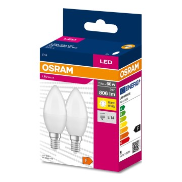ZESTAW 2x LED Żarówka B38 E14/7,5W/230V 3000K - Osram