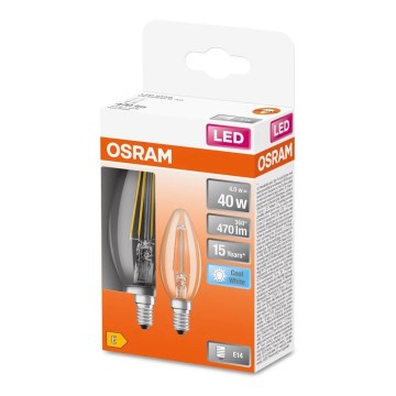 ZESTAW 2x LED Żarówka FILAMENT B35 E14/4W/230V 4000K - Osram