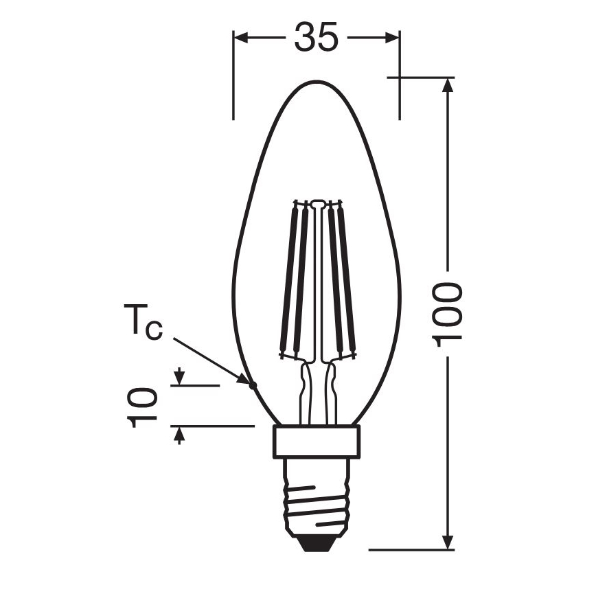 ZESTAW 2x LED Żarówka FILAMENT B35 E14/4W/230V 4000K - Osram