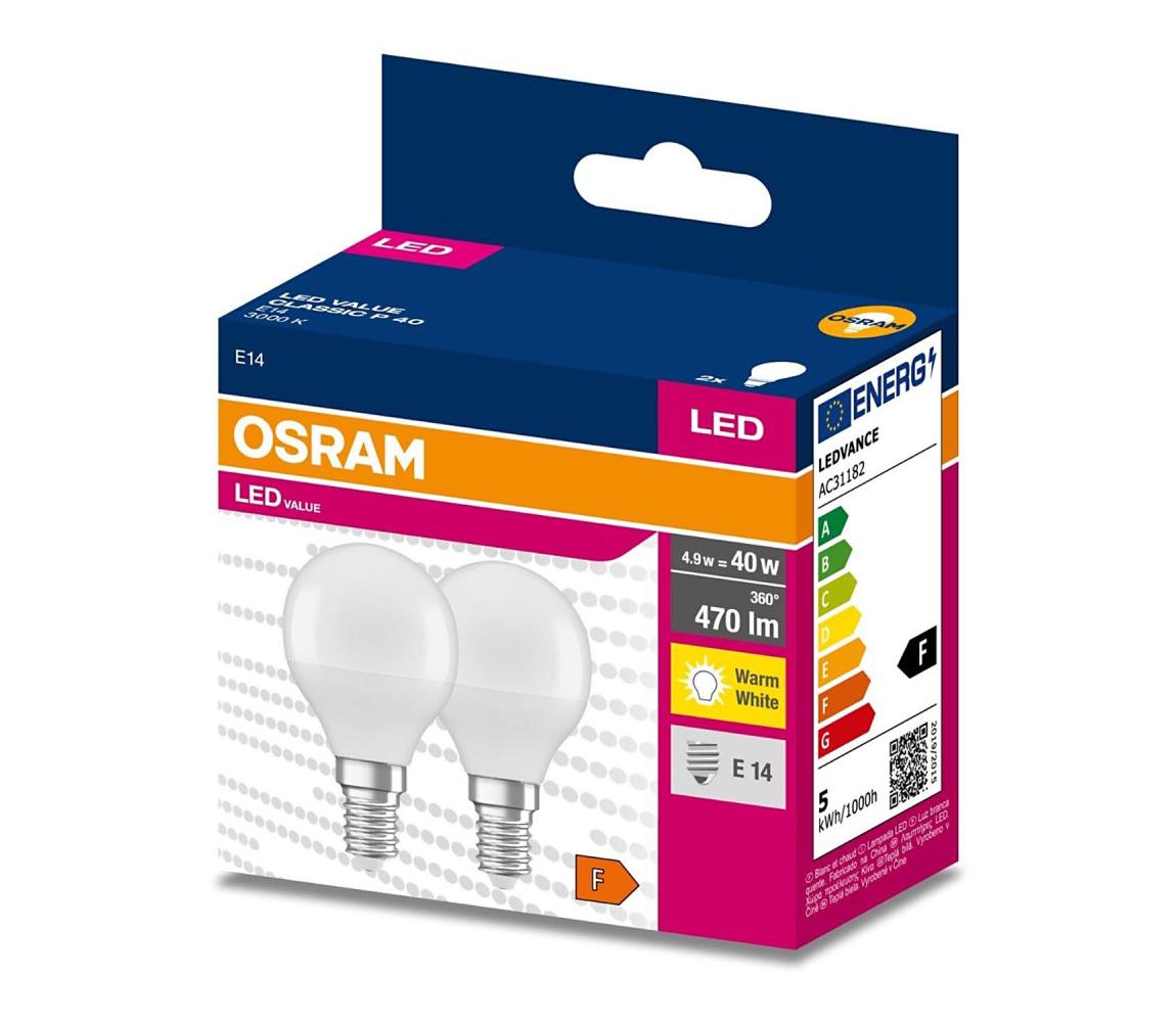 ZESTAW 2x LED Żarówka P45 E14/4,9W/230V 3000K - Osram