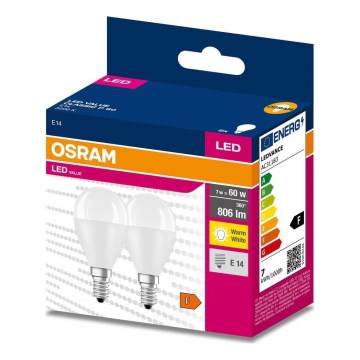 ZESTAW 2x LED Żarówka P45 E14/7W/230V 3000K - Osram