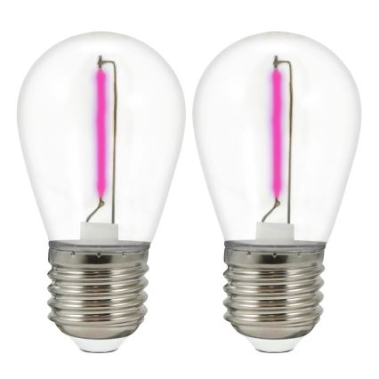 ZESTAW 2x Żarówka LED PARTY E27/0,3W/36V fioletowa