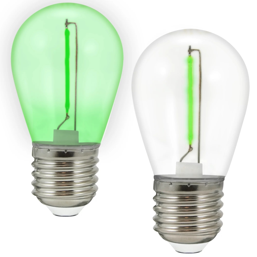 ZESTAW 2x Żarówka LED PARTY E27/0,3W/36V zielona