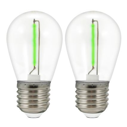 ZESTAW 2x Żarówka LED PARTY E27/0,3W/36V zielona