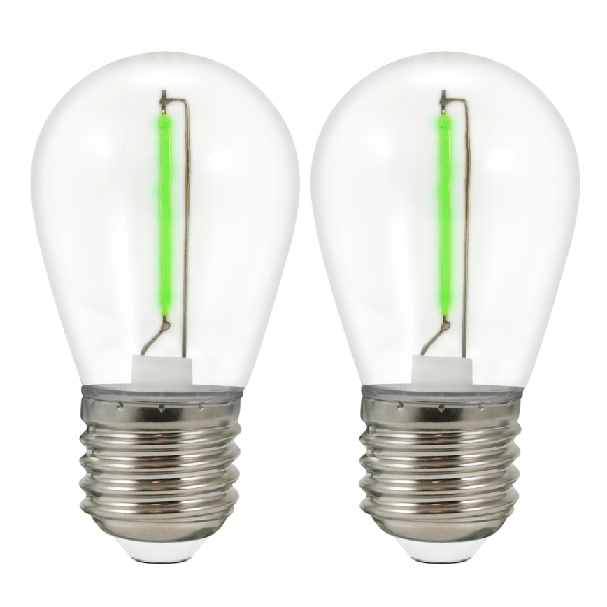 ZESTAW 2x Żarówka LED PARTY E27/0,3W/36V zielona