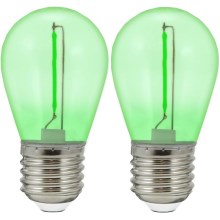 ZESTAW 2x LED Żarówka PARTY E27/0,3W/36V zielony