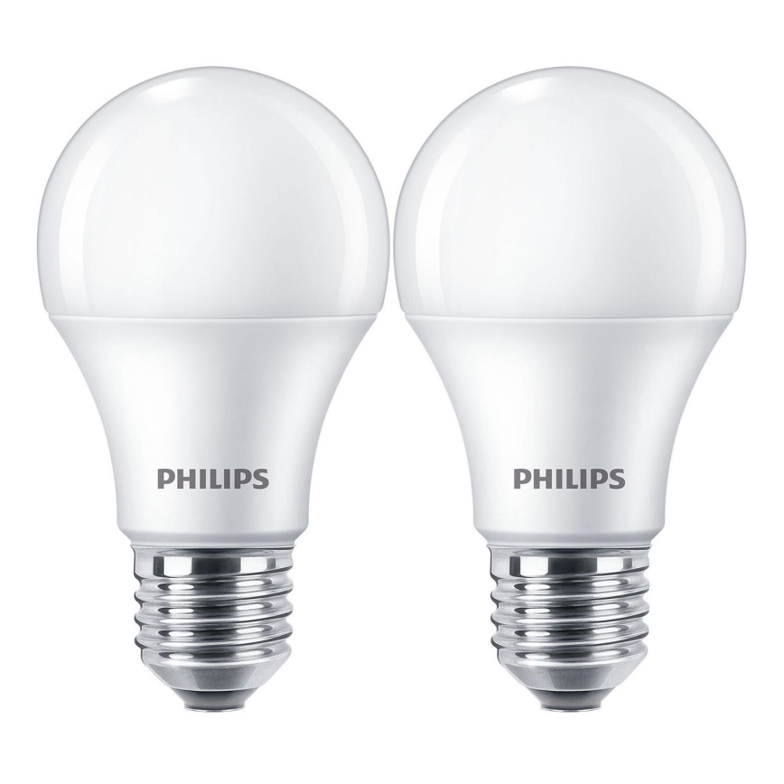 ZESTAW 2x LED Żarówka Philips A60 E27/10W/230V 4000K