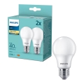 ZESTAW 2x LED Żarówka Philips A60 E27/4,9W/230V 2700K
