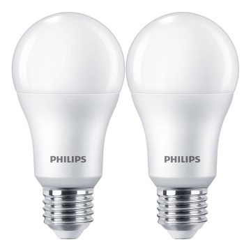 ZESTAW 2x LED Żarówka Philips A67 E27/13W/230V 4000K