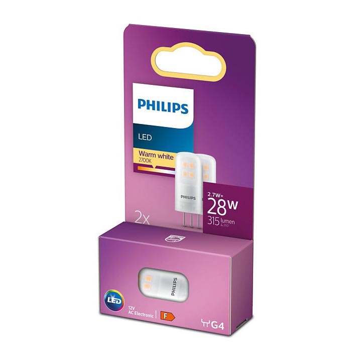 ZESTAW 2x LED Żarówka Philips G4/2,7W/12V 2700K