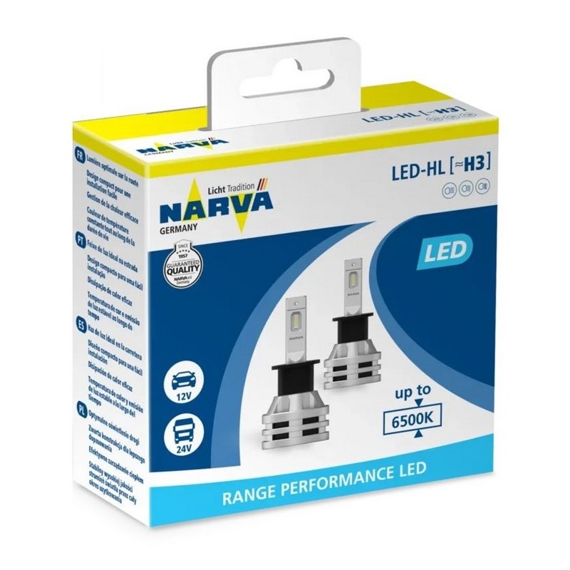 ZESTAW 2x LED Żarówka samochodowa H3 PK22s/19W/12V 6500K - Narva 18058RPNVAX2