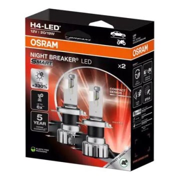 ZESTAW 2x LED Żarówka samochodowa NIGHT BREAKER H4 P43t/20/19W/12V - Osram