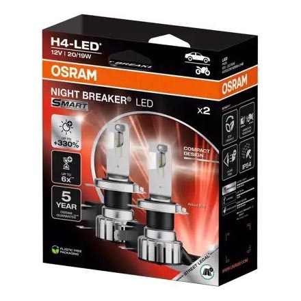 ZESTAW 2x LED Żarówka samochodowa NIGHT BREAKER H4 P43t/20/19W/12V - Osram