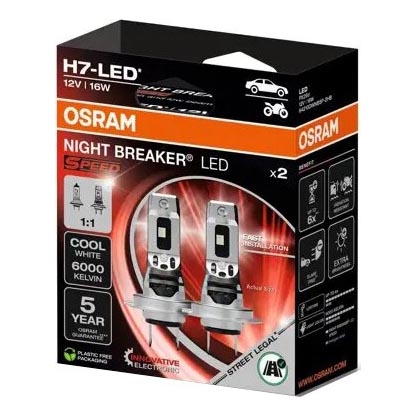 ZESTAW 2x LED Żarówka samochodowa NIGHT BREAKER H7 PX26d/16W/12V 6000K - Osram