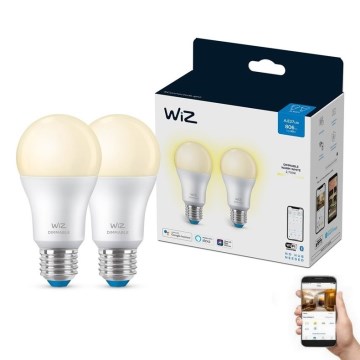 ZESTAW 2x LED Żarówka ściemnialna A60 E27/8W/230V 2700K CRI 90 Wi-Fi - WiZ