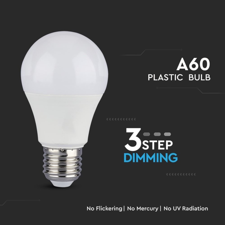 ZESTAW 2x LED Żarówka ściemnialna A60 E27/9W/230V 4000K