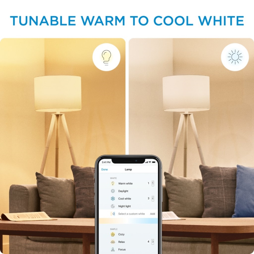 ZESTAW 2x LED Żarówka ściemnialna C37 E14/4,9W/230V 2700-6500K CRI 90 Wi-Fi - WiZ