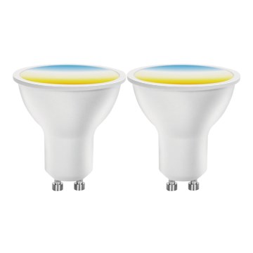 ZESTAW 2x LED Żarówka ściemnialna MESH Smart GU10/6,5W/230V 2700-6500K + zdalne sterowanie - Aigostar