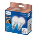 ZESTAW 2x LED Żarówka ściemnialna Philips A60 E27/8W/230V Wi-Fi