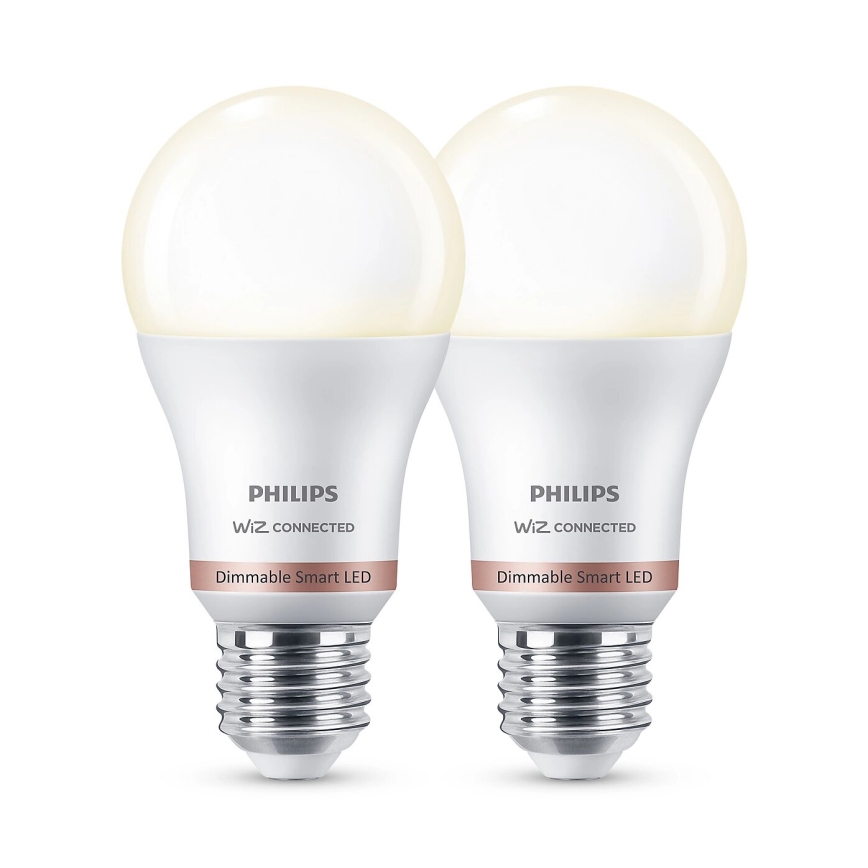 ZESTAW 2x LED Żarówka ściemnialna Philips A60 E27/8W/230V Wi-Fi