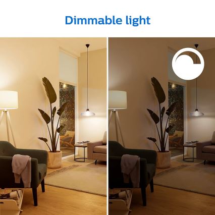 ZESTAW 2x LED Żarówka ściemnialna Philips A60 E27/8W/230V Wi-Fi