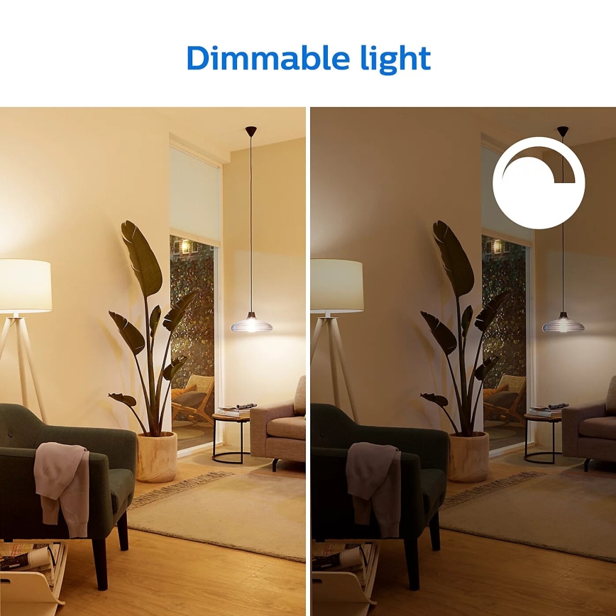 ZESTAW 2x LED Żarówka ściemnialna Philips A60 E27/8W/230V Wi-Fi
