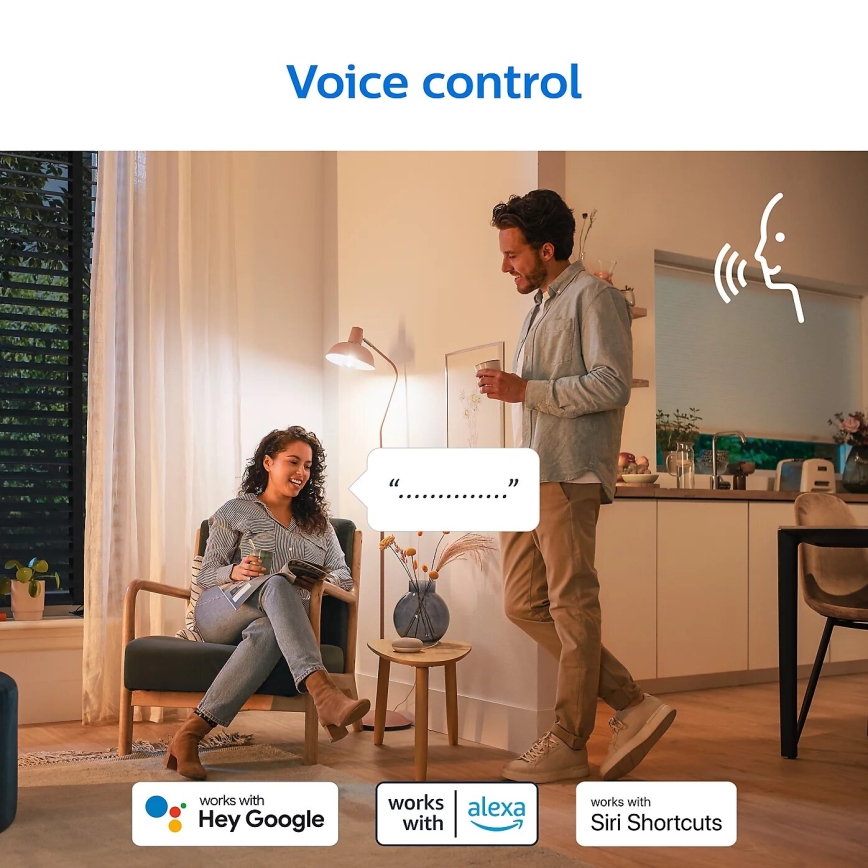ZESTAW 2x LED Żarówka ściemnialna Philips A60 E27/8W/230V Wi-Fi