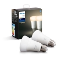 ZESTAW 2x LED Żarówka ściemnialna Philips Hue WHITE E27/9W/230V 2700K