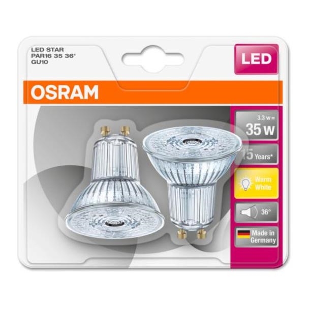 ZESTAW 2x LED Żarówka STAR GU10/2,6W/230V 2700K - Osram