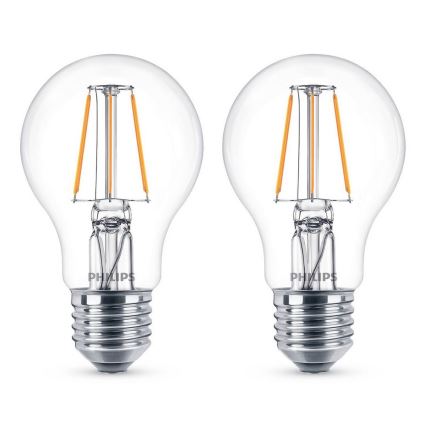 SET 2x LED Żarówka Philips E27/4W - 8718696587454