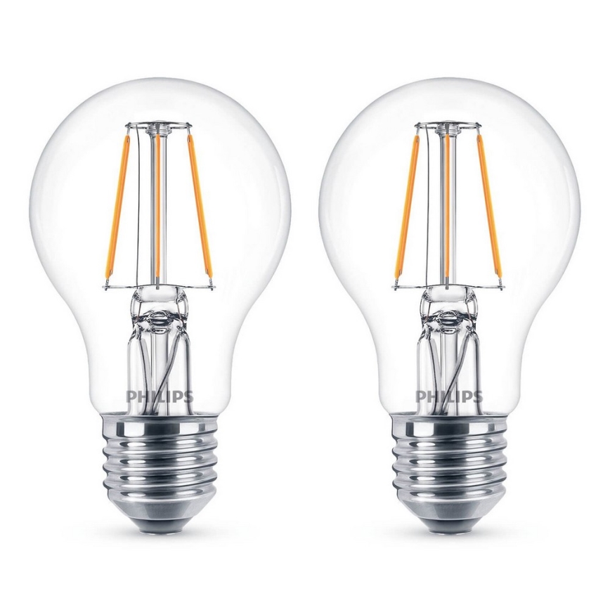SET 2x LED Żarówka Philips E27/4W - 8718696587454