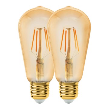 ZESTAW 2x LED Żarówka VINTAGE ST64 E27/6W/230V 2200K - Eglo 11783