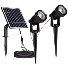 ZESTAW 2x LED Zewnętrzna lampa solarna 2xLED/1,2W/3,7V IP65 3000K