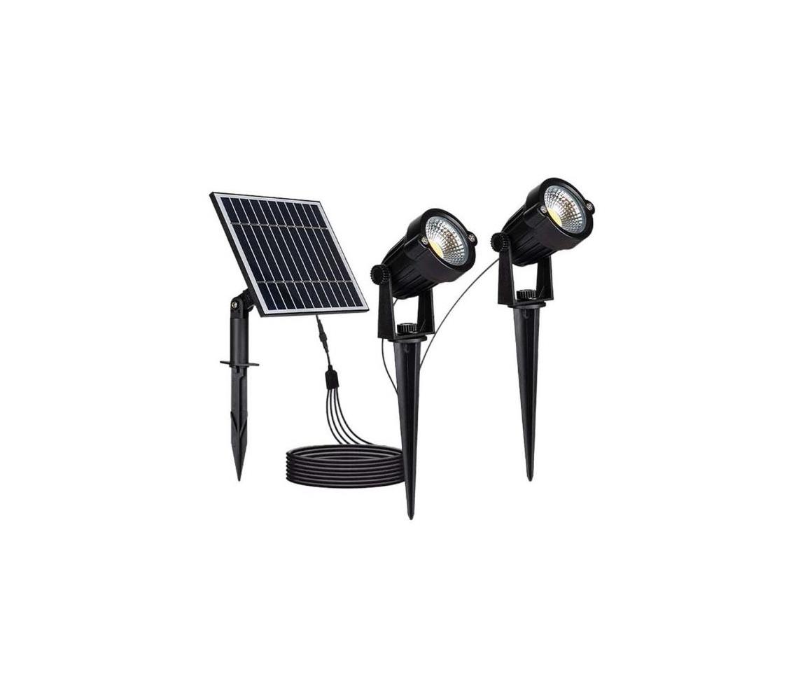 ZESTAW 2x LED Zewnętrzna lampa solarna 2xLED/1,2W/3,7V IP65 3000K