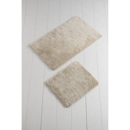 ZESTAW 2x Dywanik łazienkowy 60x100 cm beżowy
