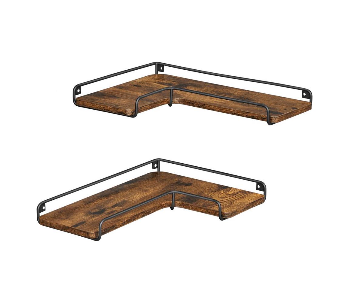 Zestaw 2x półek ściennych SHELFY 40x10x29 cm brązowy/czarny