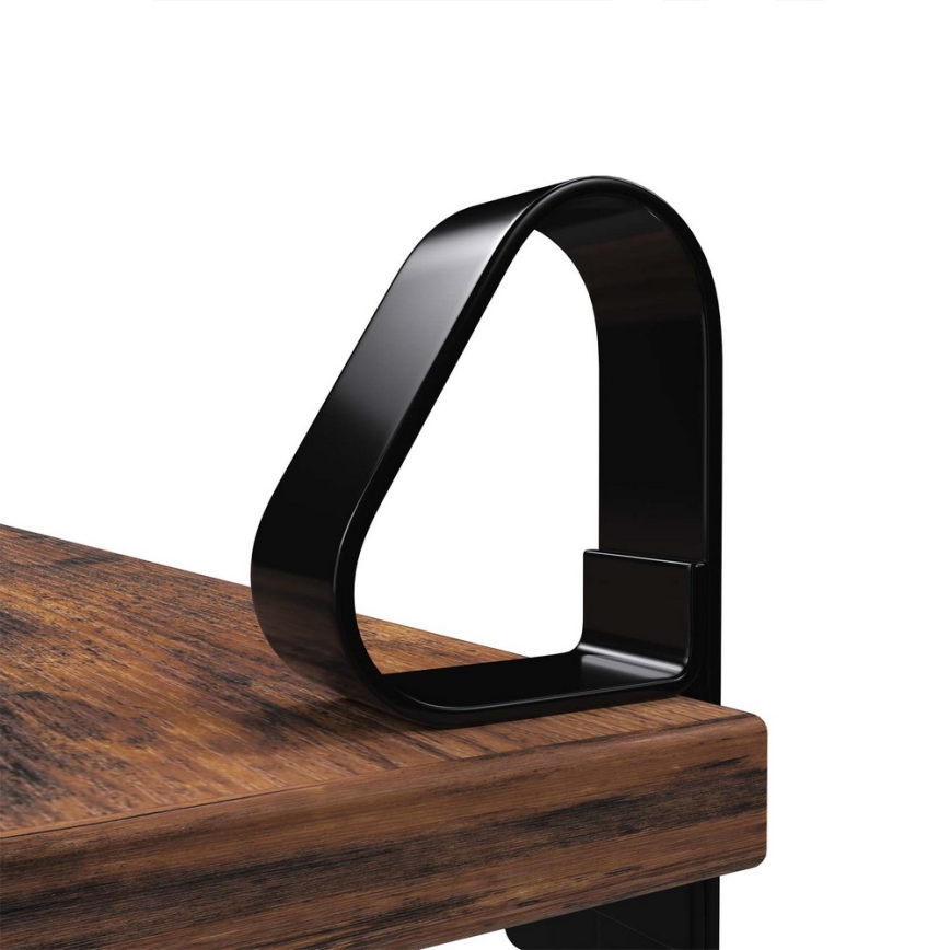 Zestaw 2x półek ściennych SHELFY brązowe/czarne