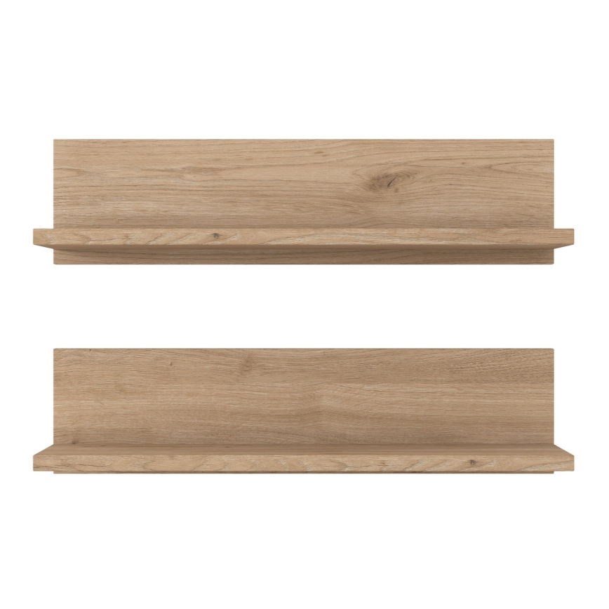 ZESTAW 2x Półka ścienna 60x15 cm brązowa