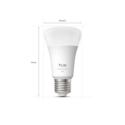 Zestaw 2x ściemnialnych żarówek LED Philips Hue WHITE AND COLOR AMBIANCE E27/6W/230V 1000-20000K