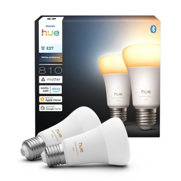 Zestaw 2x ściemnialne żarówki LED Philips Hue WHITE AMBIANCE E27/6W/230V 1000-20000K