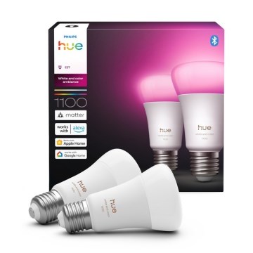 ZESTAW 2x ściemnialne żarówki LED Philips Hue WHITE AND COLOR AMBIANCE E27/8,1W/230V 1000-20000K