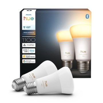 ZESTAW 2x ściemnialnych żarówek LED Philips Hue WHITE AMBIANCE E27/8,1W/230V 1000-20000K