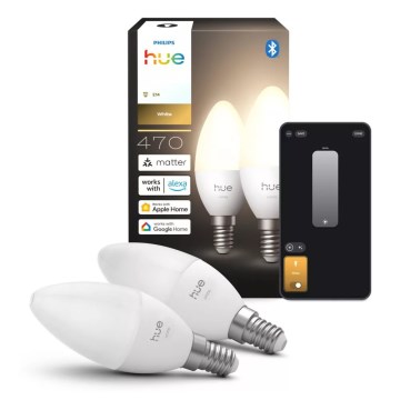 Zestaw 2x ściemnialnych żarówek LED Philips Hue WHITE B39 E14/3,9W/230V 2700K