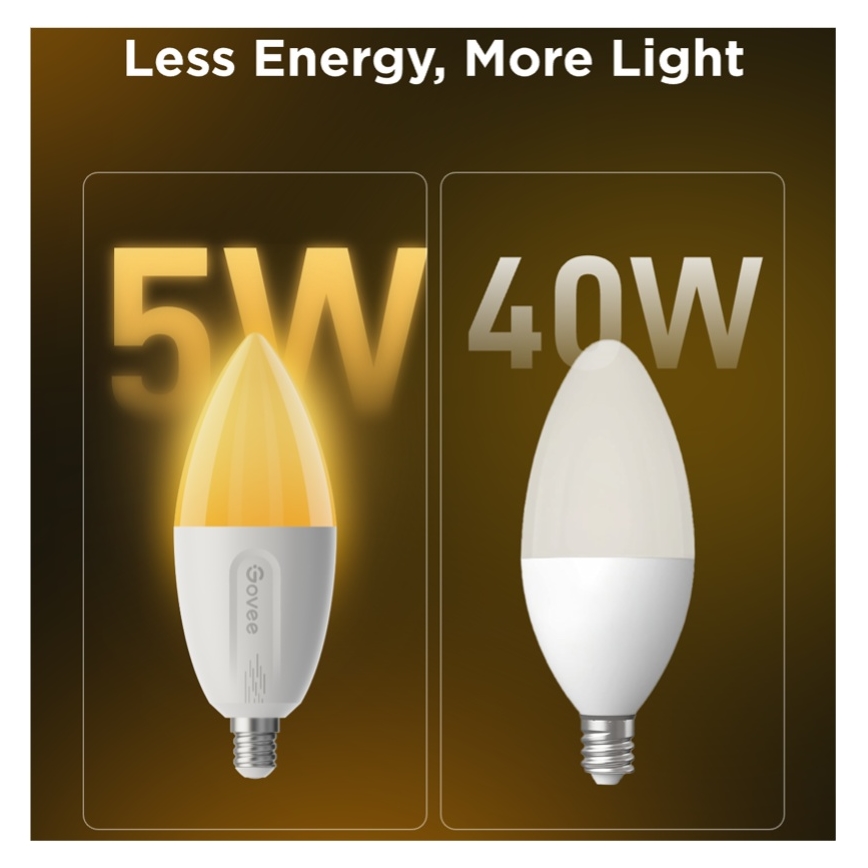 ZESTAW 2x ściemnialne żarówki LED RGBWW MATTER E14/5W/230V 2700-6500K Wi-Fi - Govee