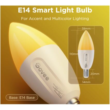 ZESTAW 2x ściemnialne żarówki LED RGBWW MATTER E14/5W/230V 2700-6500K Wi-Fi - Govee