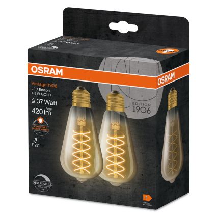 Zestaw 2x ściemnialnych żarówek LED VINTAGE FILAMENT E27/7,8W/230V 1800K - Osram