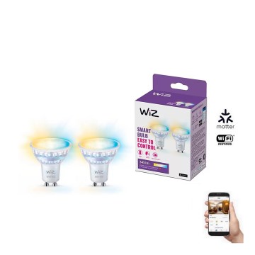 Zestaw 2x ściemnialnych żarówek LED z czujnikami ruchu PAR16 GU10/4,7W/230V 2700-6500K CRI 90 Wi-Fi - WiZ